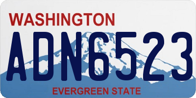 WA license plate ADN6523