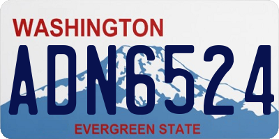 WA license plate ADN6524