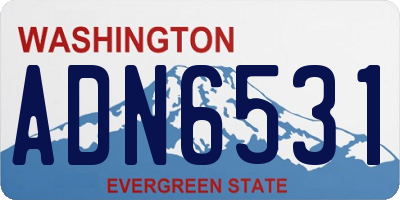 WA license plate ADN6531