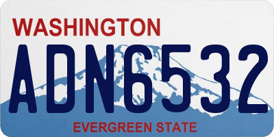 WA license plate ADN6532
