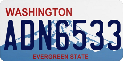 WA license plate ADN6533