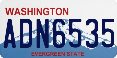 WA license plate ADN6535
