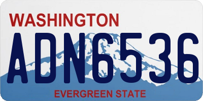 WA license plate ADN6536