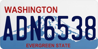 WA license plate ADN6538