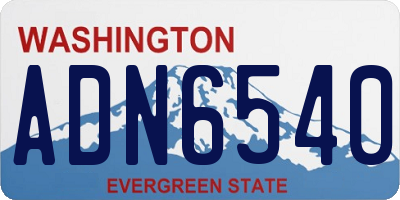 WA license plate ADN6540