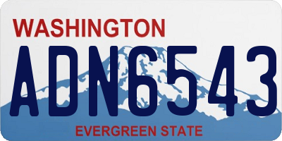 WA license plate ADN6543
