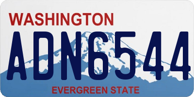 WA license plate ADN6544