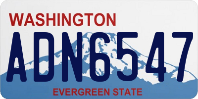 WA license plate ADN6547