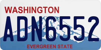 WA license plate ADN6552