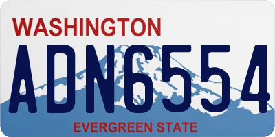 WA license plate ADN6554