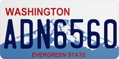 WA license plate ADN6560