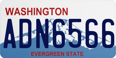 WA license plate ADN6566