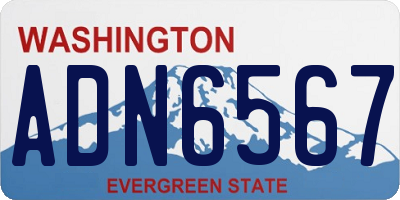 WA license plate ADN6567