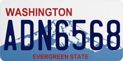 WA license plate ADN6568