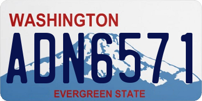 WA license plate ADN6571