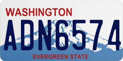 WA license plate ADN6574
