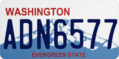WA license plate ADN6577