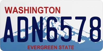 WA license plate ADN6578