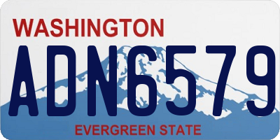 WA license plate ADN6579