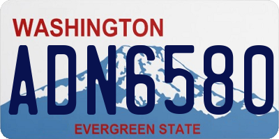 WA license plate ADN6580