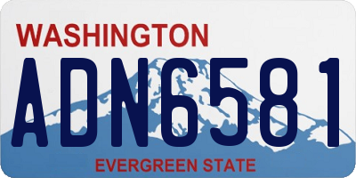 WA license plate ADN6581