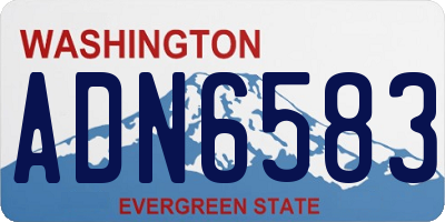 WA license plate ADN6583