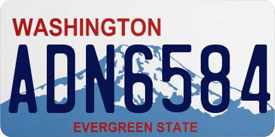 WA license plate ADN6584