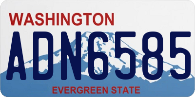 WA license plate ADN6585