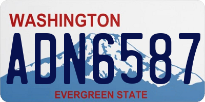 WA license plate ADN6587