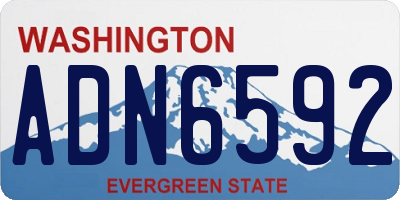 WA license plate ADN6592