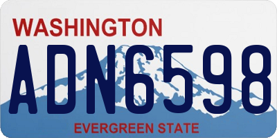 WA license plate ADN6598