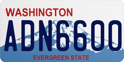 WA license plate ADN6600