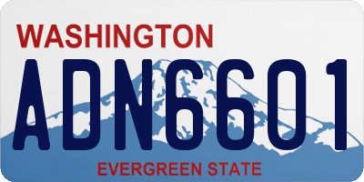 WA license plate ADN6601