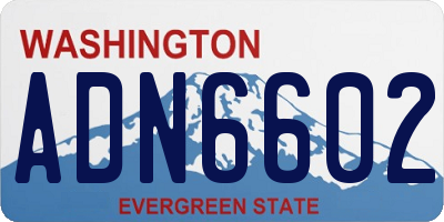 WA license plate ADN6602