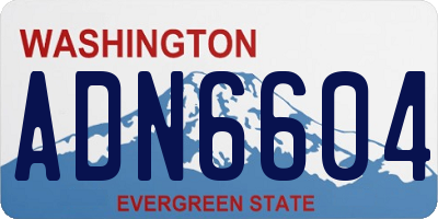 WA license plate ADN6604