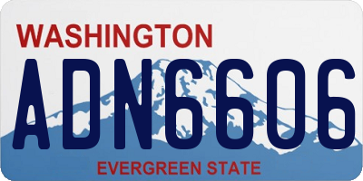 WA license plate ADN6606