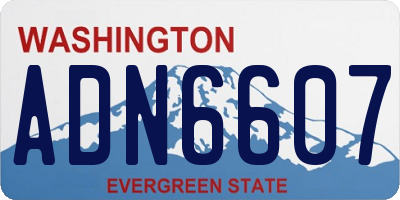 WA license plate ADN6607