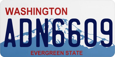 WA license plate ADN6609