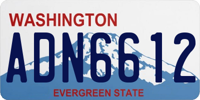 WA license plate ADN6612