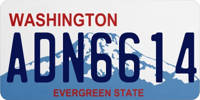 WA license plate ADN6614