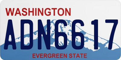 WA license plate ADN6617