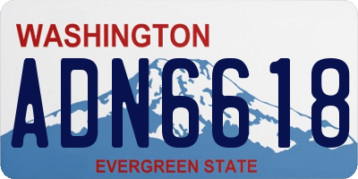 WA license plate ADN6618