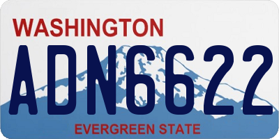 WA license plate ADN6622
