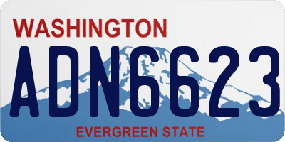 WA license plate ADN6623