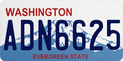 WA license plate ADN6625