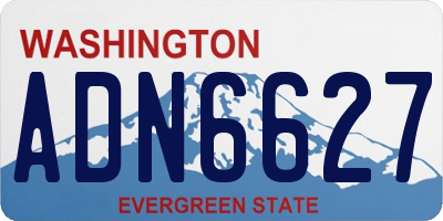 WA license plate ADN6627