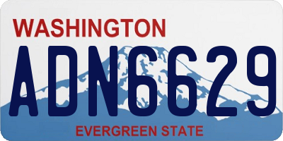 WA license plate ADN6629