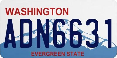 WA license plate ADN6631