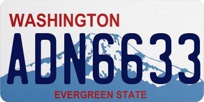 WA license plate ADN6633