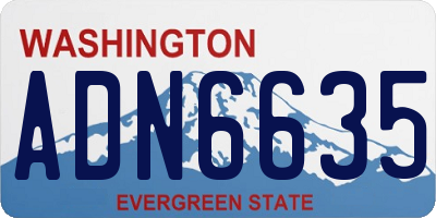 WA license plate ADN6635